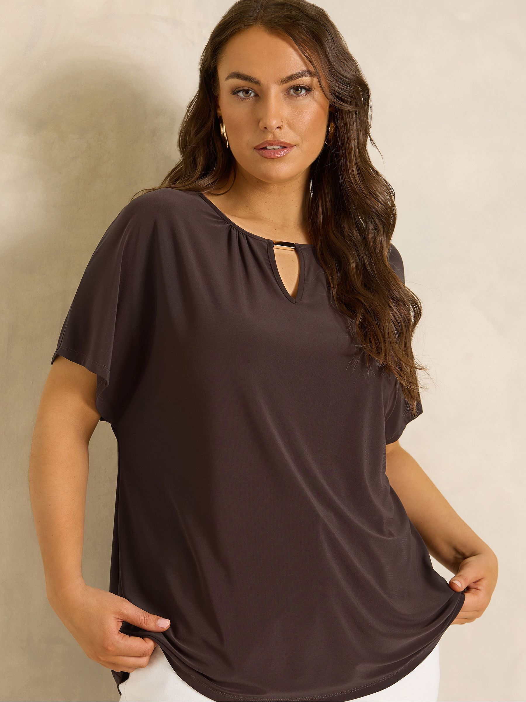 Evans Women's Chocolate Bar Detail Top In | Size: 30-32 - Image 2