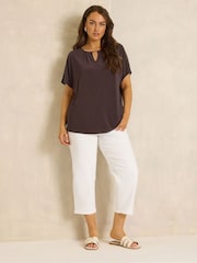 Evans Chocolate Brown Bar Detail Top - Image 2 of 5