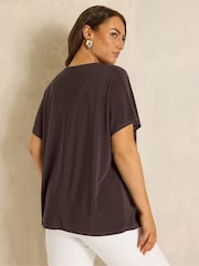 Evans Chocolate Brown Bar Detail Top - Image 3 of 5