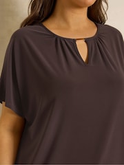 Evans Chocolate Brown Bar Detail Top - Image 4 of 5