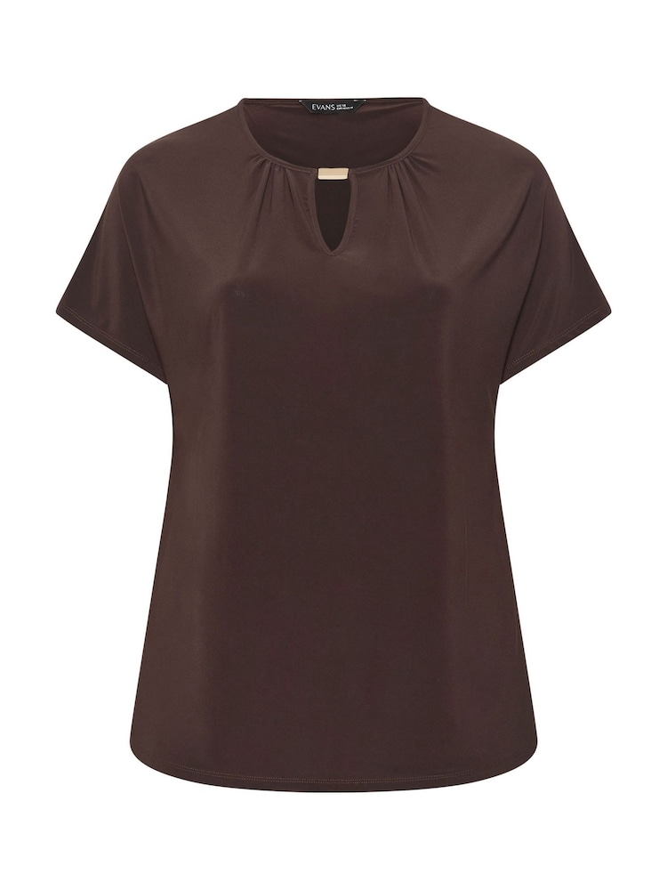 Evans Chocolate Brown Bar Detail Top - Image 5 of 5 Evans Chocolate Brown Bar Detail Top - Image 5 of 5