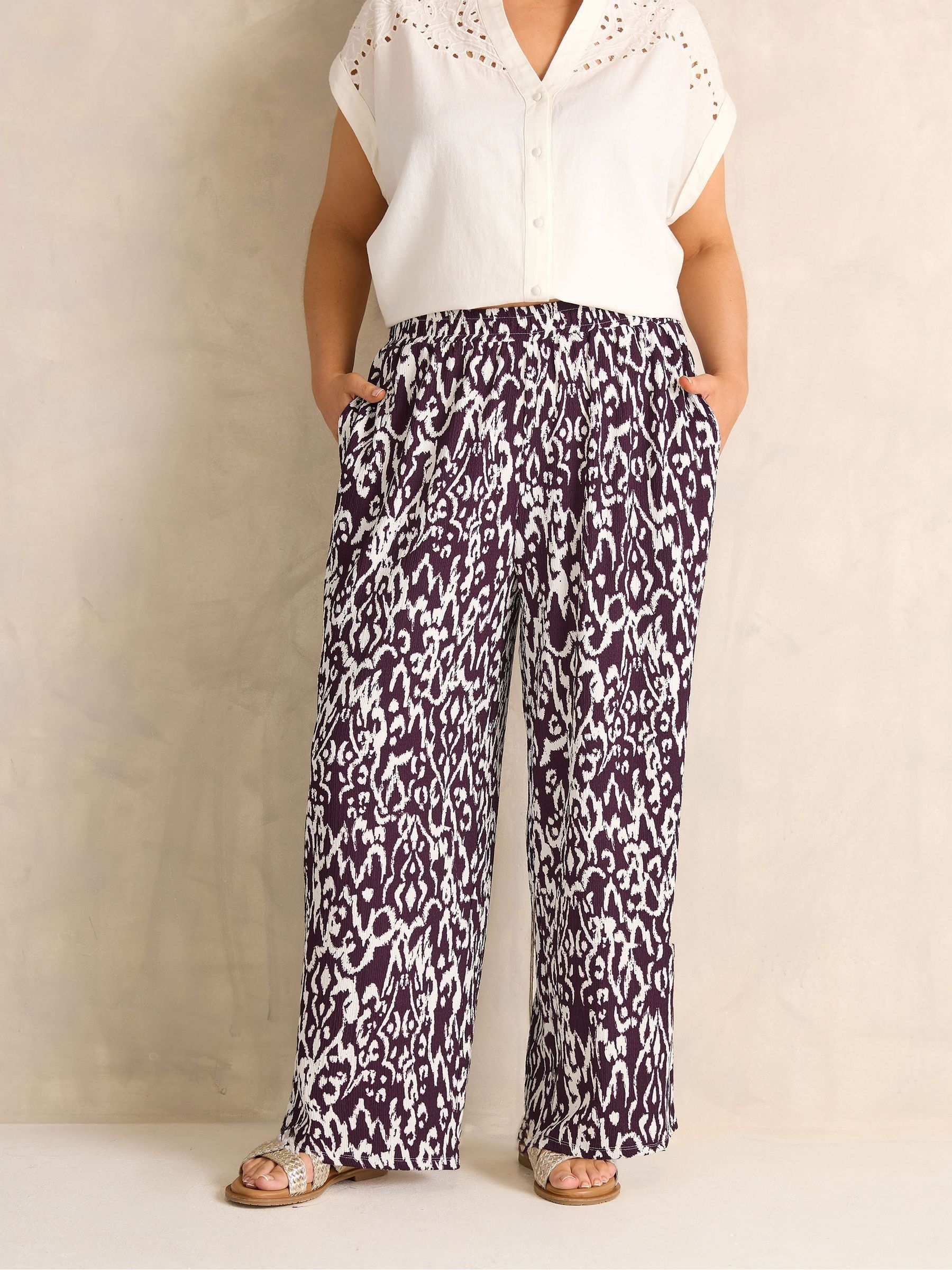 Evans Women's Red Elasticated Waist Trousers