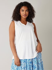 أبيض - Evans Modal Rich Vest Top - Image 1 of 5