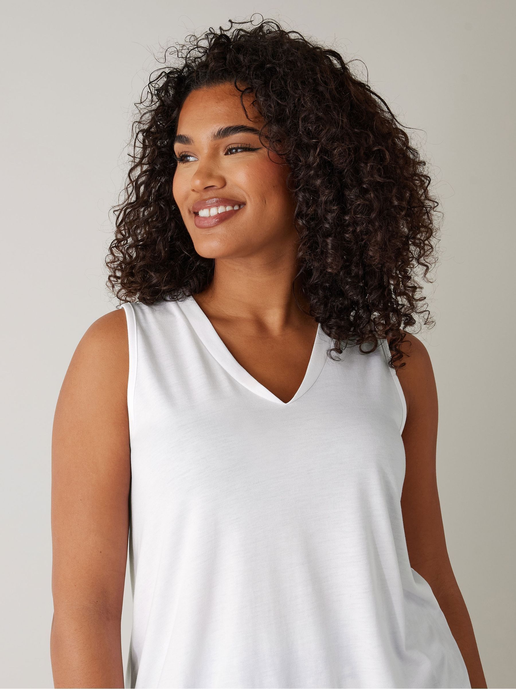 Buy Evans White Modal Rich Vest Top from Next Romania