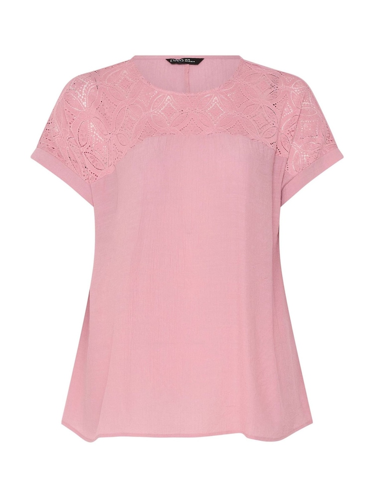 وردي - Evans Lace Detail Short Sleeve Top - Image 5 of 5