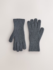 Charcoal Grey Ribbed Gloves - Image 1 of 3