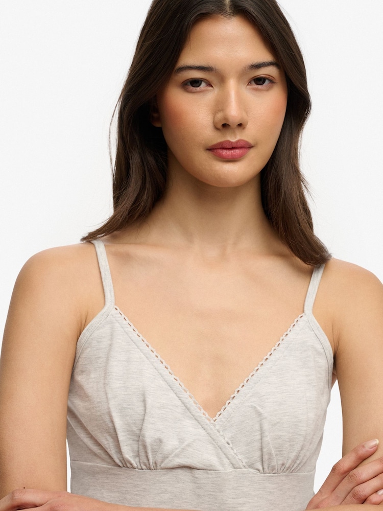 Superdry Grey Athletic Essentials Trim V-Neck Vest Top - Image 2 of 5 Superdry Grey Athletic Essentials Trim V-Neck Vest Top - Image 2 of 5