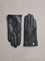שחור - N. Premium Leather Gloves with Cashmere Lining - תמונה 1 מתוך 3