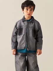 Angel & Rocket Malik Cord Detail Denim Jacket - 圖片 1/6