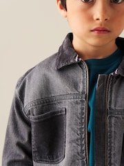 Angel & Rocket Malik Cord Detail Denim Jacket - 圖片 2/6