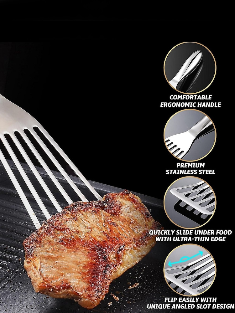 Gourmet Easy Set of 2 Stainless steel Stainless Steel Fish Spatula Set - Image 2 of 2