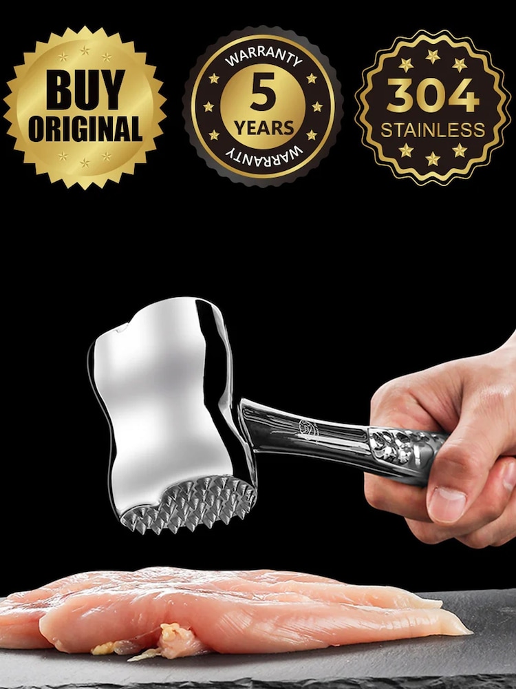 Gourmet Easy Stainless steel Heart-Shaped Dual-Sided Meat Tenderizer - Image 2 of 4