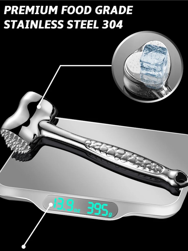 Gourmet Easy Stainless steel Heart-Shaped Dual-Sided Meat Tenderizer - Image 4 of 4