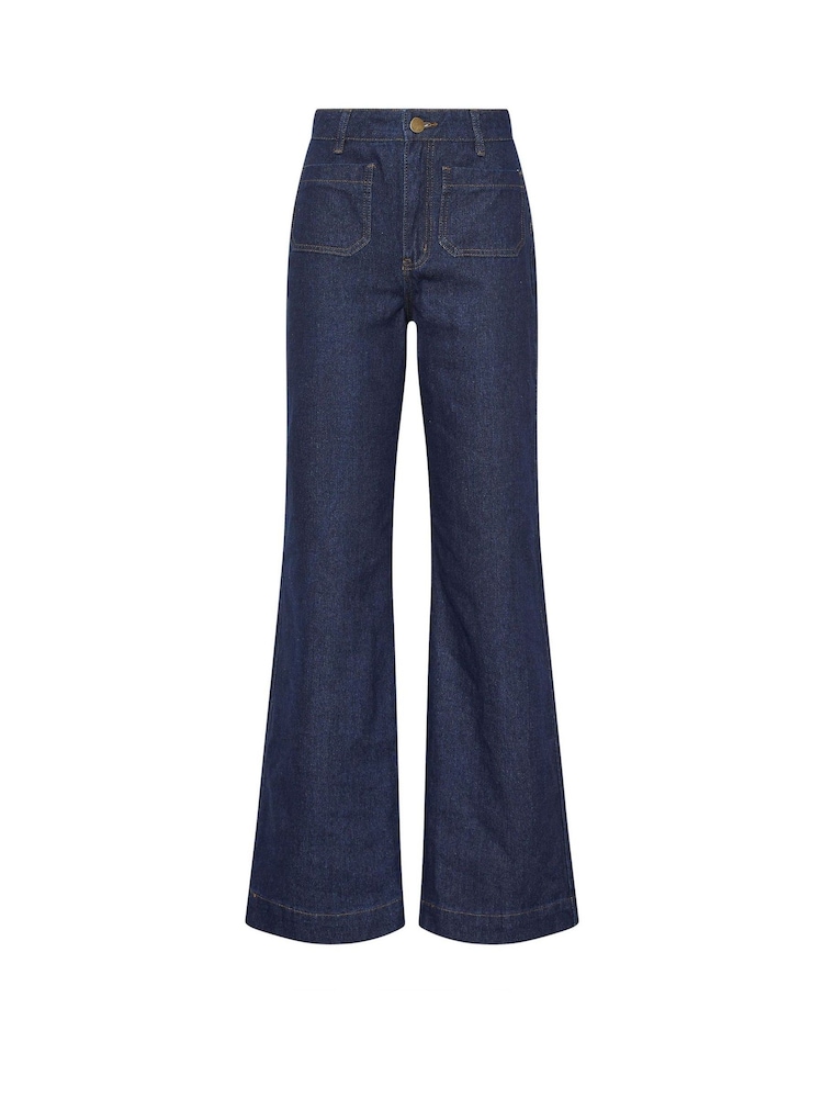 Long Tall Sally Blue Pocket Detail Wide Leg Jeans - Image 5 of 5