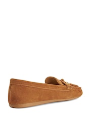 Dune London Dark Tan Brown Standard Fit Leather Geen Tassle Detail Soft Loafers - Image 4 of 6