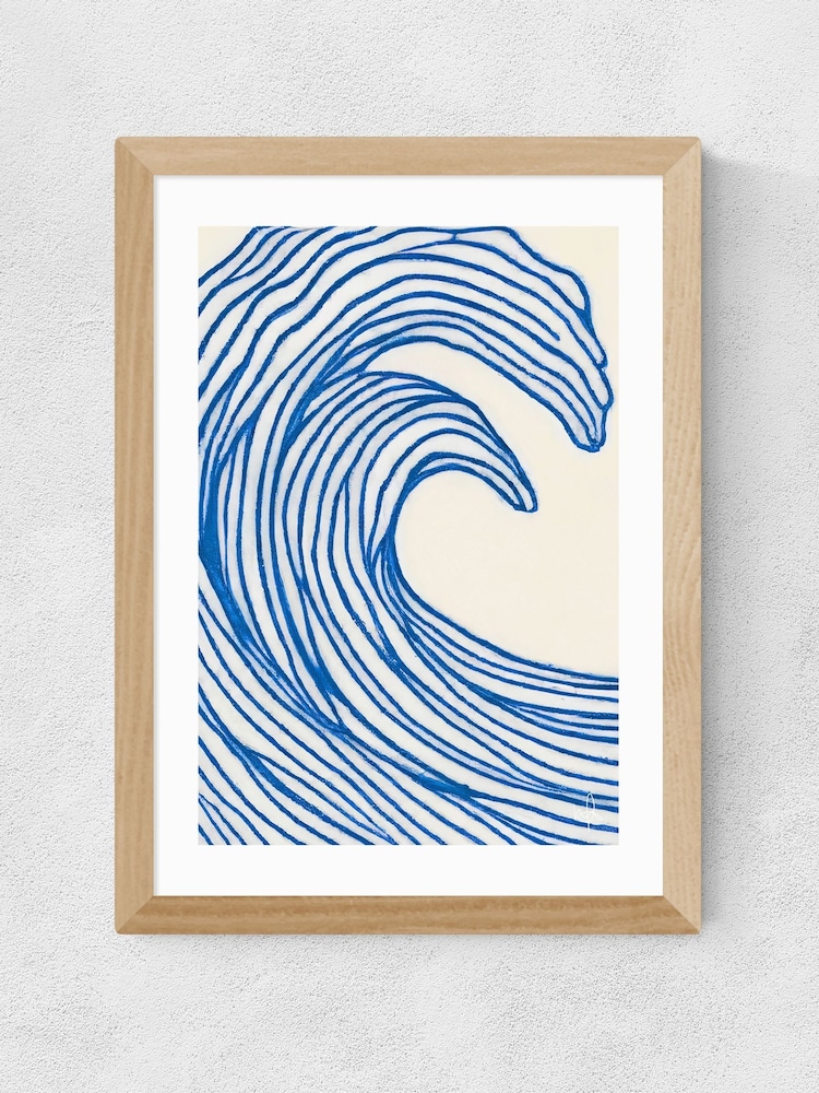 East End Prints Oak Wavy Lines Wall Art Print by Merel Takken - Image 2 of 2 East End Prints Oak Wavy Lines Wall Art Print by Merel Takken - Image 2 of 2