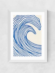 East End Prints White Wavy Lines Wall Art Print by Merel Takken - Image 2 of 2