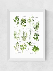 East End Prints White All the Herbs Wall Art Print by Natalie Cass - Image 2 of 2
