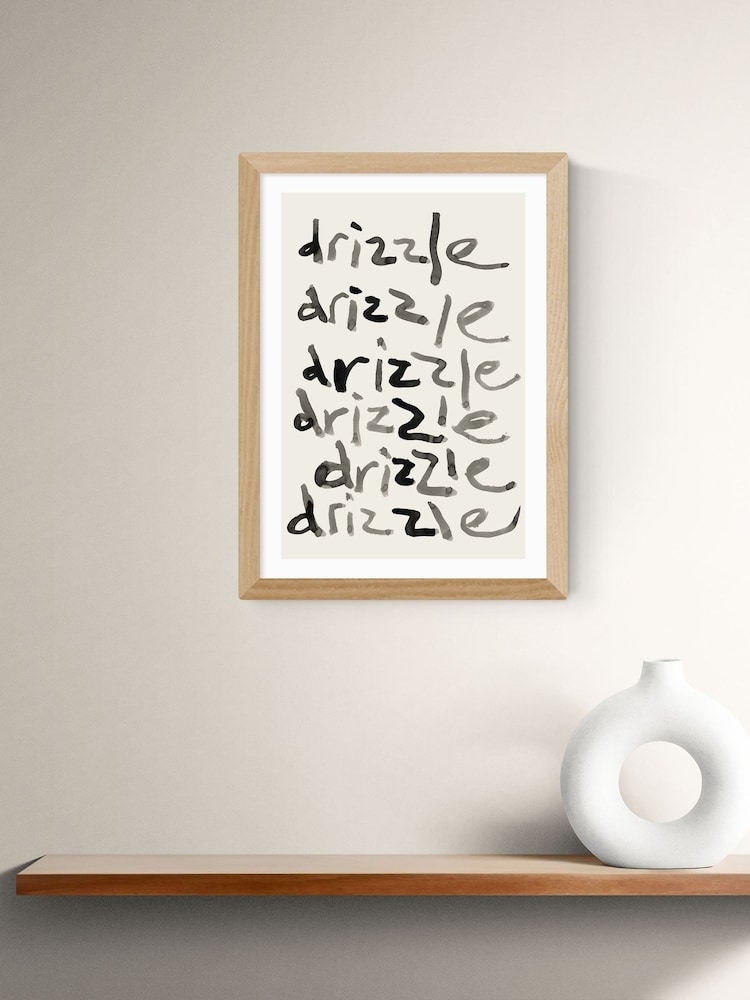 East End Prints Oak The Drizzle Pattern Wall Art Print by Cartissi - Image 1 of 2 East End Prints Oak The Drizzle Pattern Wall Art Print by Cartissi - Image 1 of 2