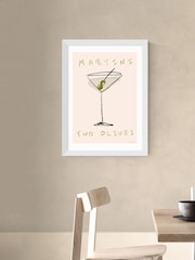 East End Prints White Martini Wall Art Print by Nia Beynon - Image 1 of 2