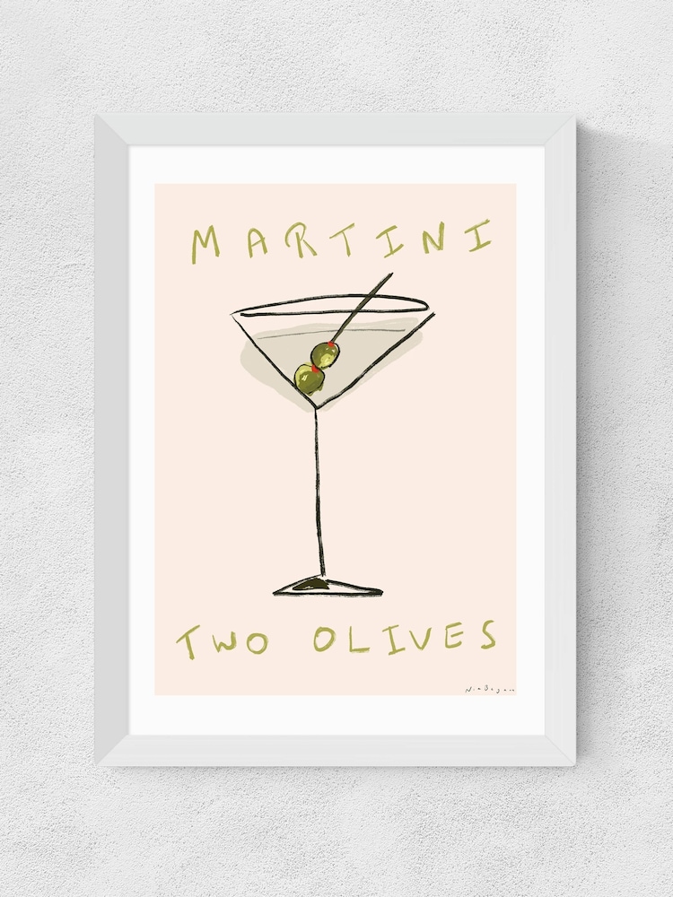 East End Prints White Martini Wall Art Print by Nia Beynon - Image 2 of 2 East End Prints White Martini Wall Art Print by Nia Beynon - Image 2 of 2