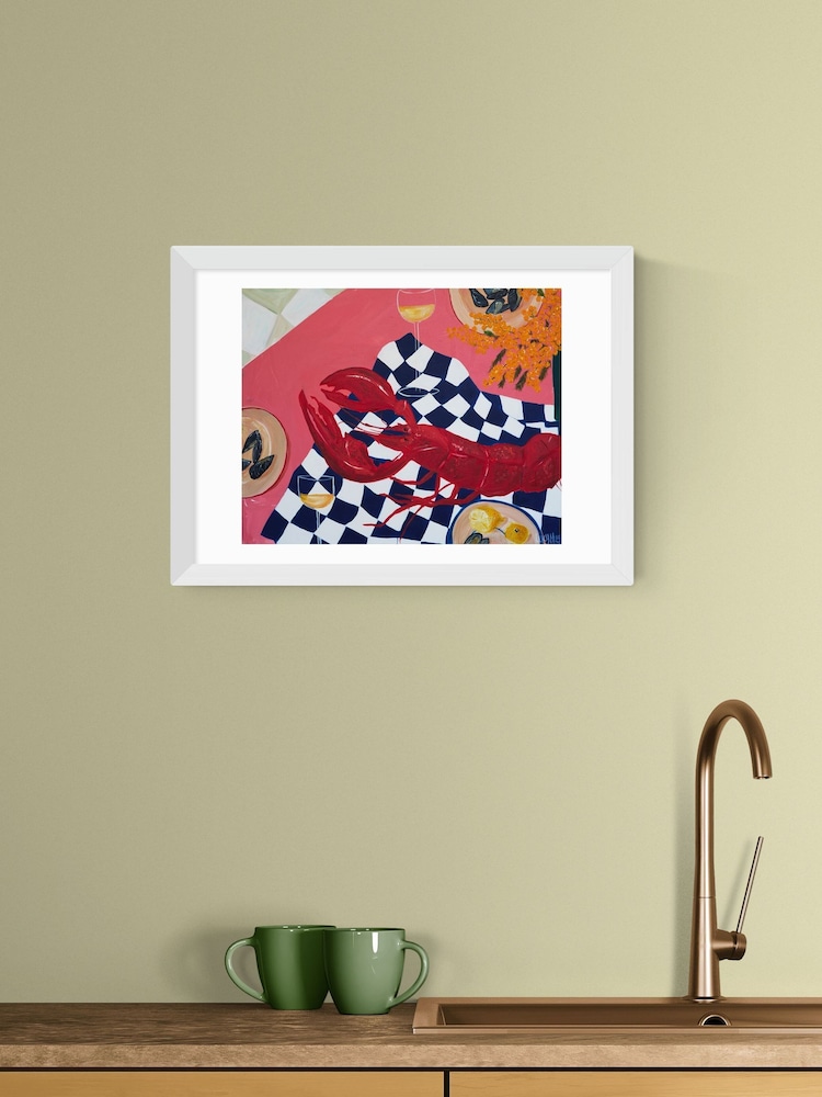 East End Prints White Sea View Wall Art Print by Lucy Muss - Image 1 of 2