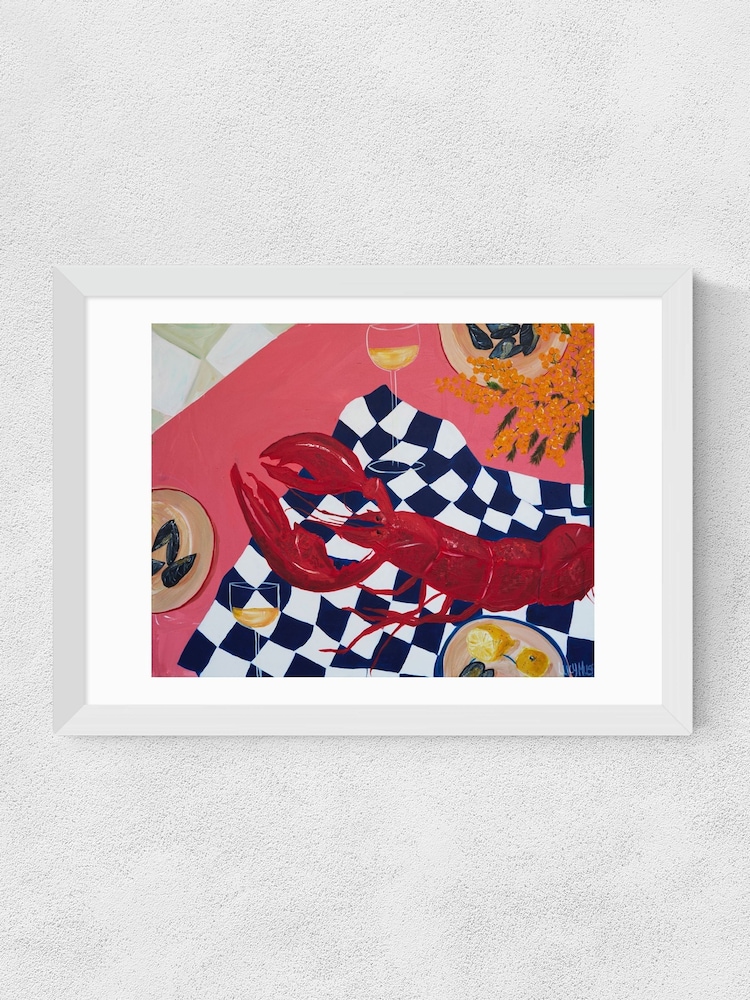 East End Prints White Sea View Wall Art Print by Lucy Muss - Image 2 of 2