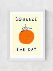 East End Prints White Squeeze The Day Orange Wall Art Print by She Snacks and Paints - Image 2 of 2