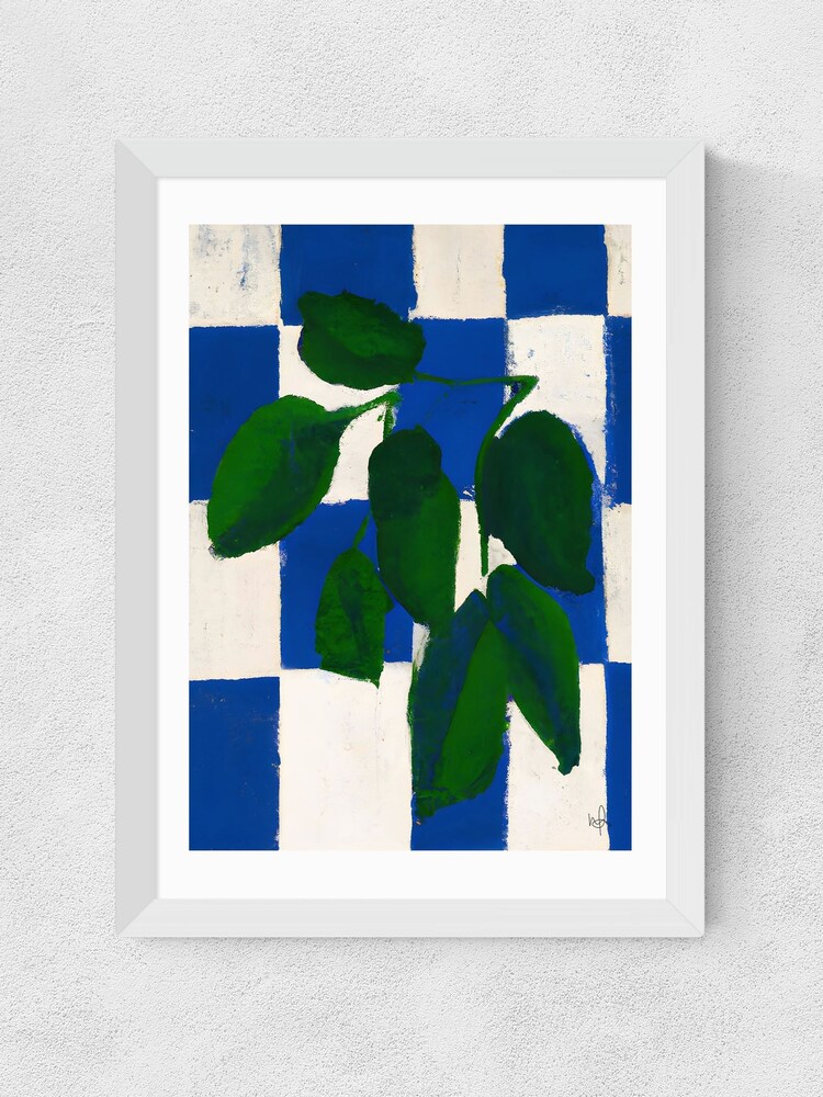 East End Prints White Checkered Greenery Wall Art Print by Merel Takken - Image 2 of 2