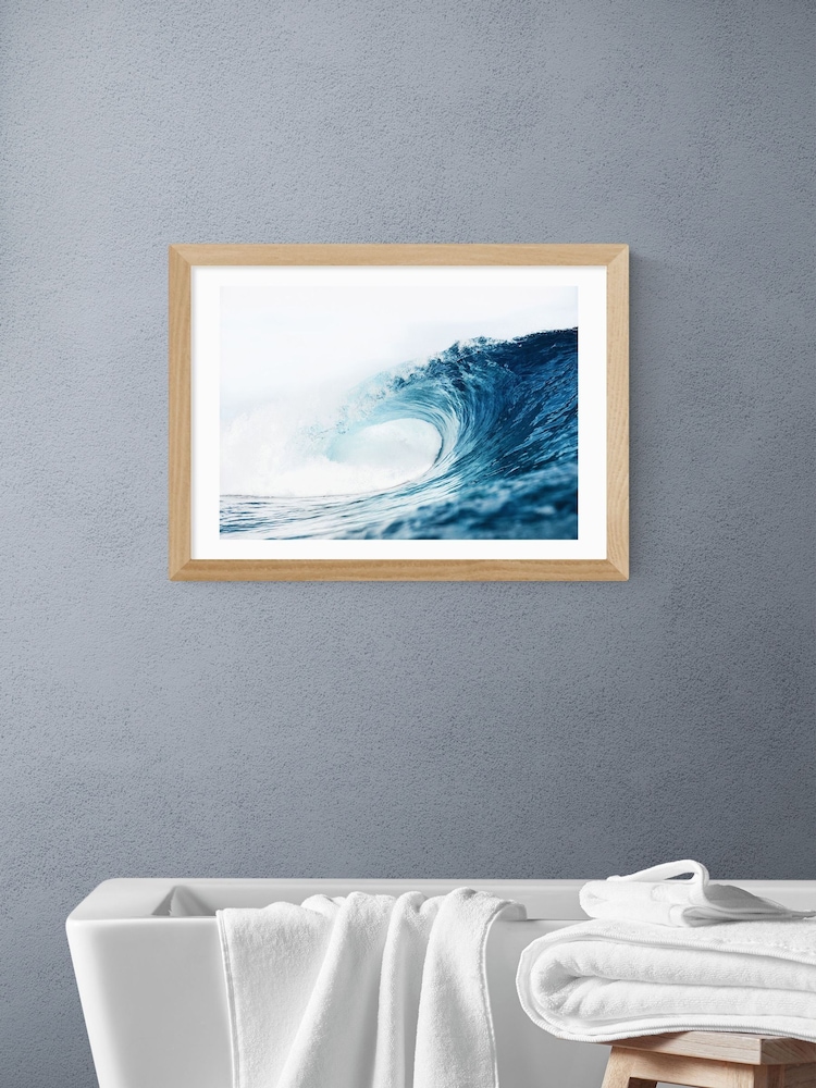 East End Prints Oak Mega Wave Wall Art Print by Sisi and Seb - Image 1 of 2 East End Prints Oak Mega Wave Wall Art Print by Sisi and Seb - Image 1 of 2