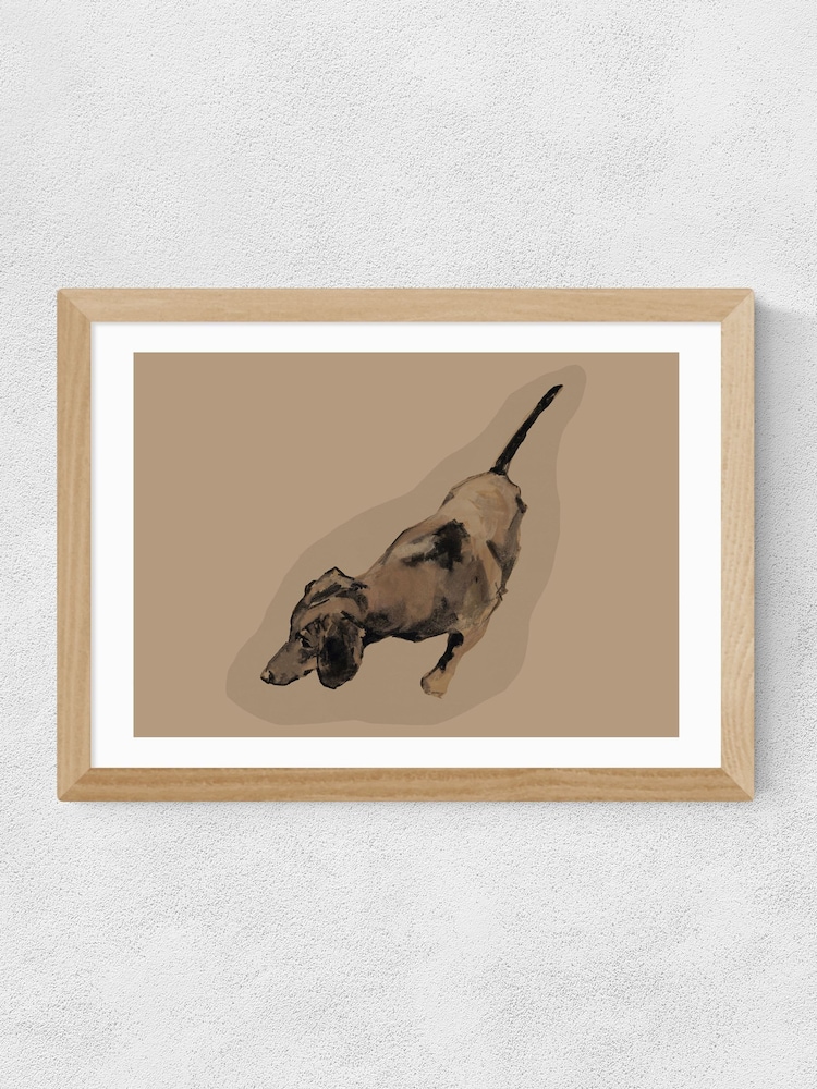 East End Prints Oak Sausage Dog Brown Wall Art Print by Cartissi - Image 2 of 2 East End Prints Oak Sausage Dog Brown Wall Art Print by Cartissi - Image 2 of 2