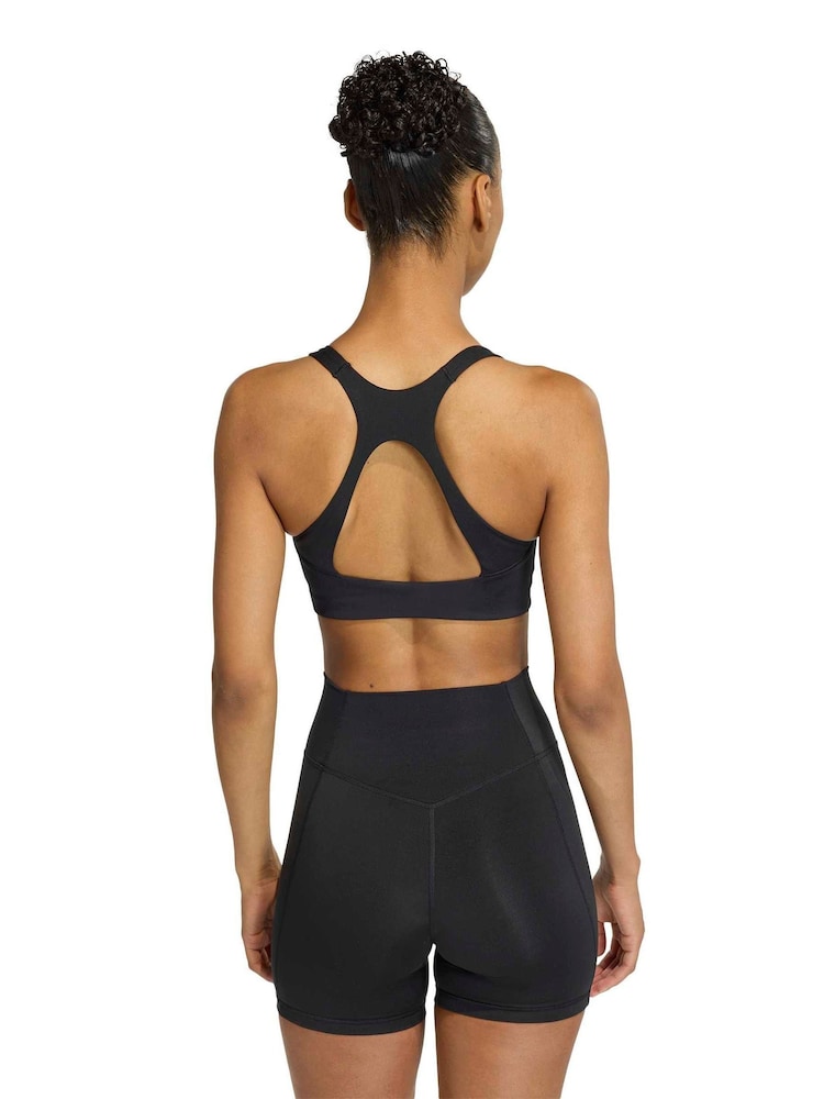 adidas Black Optime Workout Medium Support Bra - Image 2 of 8
