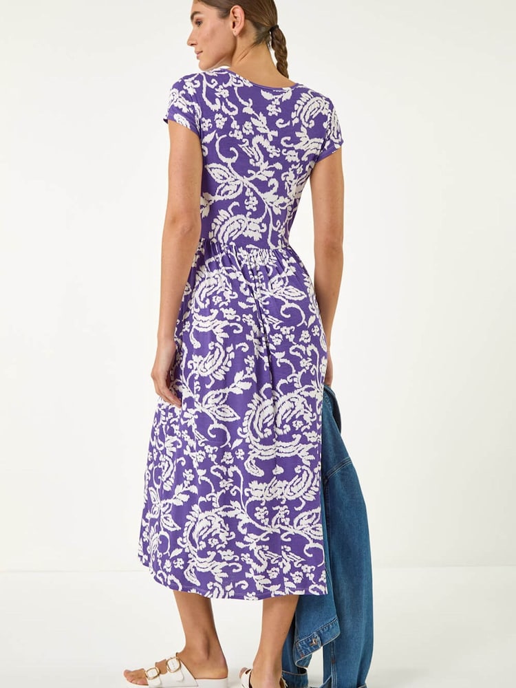 Roman Abstract Print Pocket Midi Dress - Bild 2 von 5