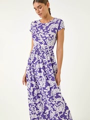 Roman Abstract Print Pocket Midi Dress - Bild 3 von 5