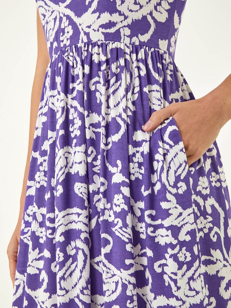 Roman Abstract Print Pocket Midi Dress - Bild 5 von 5