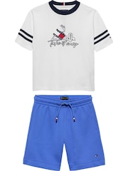 Tommy Hilfiger Wavy Flag Graphic T-Shirt And Sweat Shorts Set - Imaginea 1 din 6