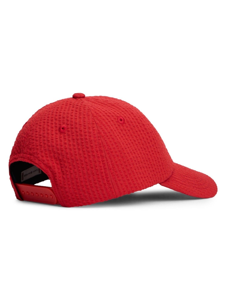 Tommy Hilfiger Red Wavy Flag Seersucker Baseball Cap - Image 2 of 5 Tommy Hilfiger Red Wavy Flag Seersucker Baseball Cap - Image 2 of 5