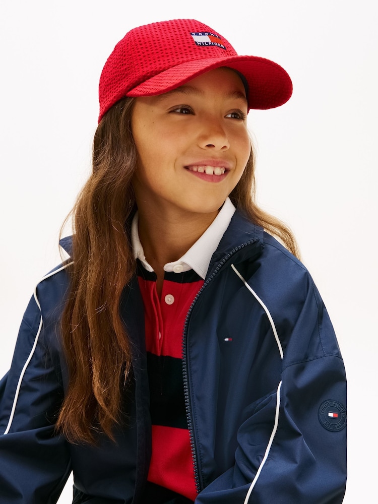 Tommy Hilfiger Red Wavy Flag Seersucker Baseball Cap - Image 5 of 5 Tommy Hilfiger Red Wavy Flag Seersucker Baseball Cap - Image 5 of 5