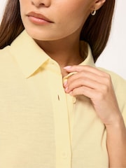 イエロー - PixieGirl リネンブレンド 半袖シャツ - 画像 4 / 5