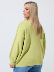 Yours Curve Green Limited Balloon Sleeve Cardigan - Image 3 of 5