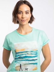 أخضر - Weird Fish Walking Club Front Print Graphic T-Shirt - صورة 4 من 7