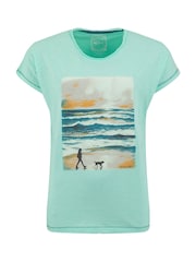 أخضر - Weird Fish Walking Club Front Print Graphic T-Shirt - صورة 6 من 7