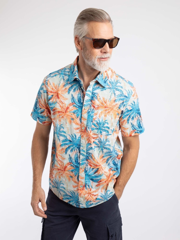 レッド - Weird Fish Faraway 半袖プリントシャツ - 画像 1 / 6