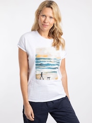 أبيض - Weird Fish Walking Club Front Print Graphic T-Shirt - صورة 1 من 6