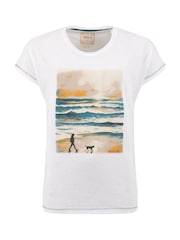 أبيض - Weird Fish Walking Club Front Print Graphic T-Shirt - صورة 5 من 6