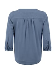 Weird Fish Blue Mabel Broidery 3/4 Sleeve Top - Image 7 of 7