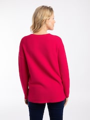 Weird Fish Red Dalla Knitted Crew Neck Jumper - Image 2 of 7