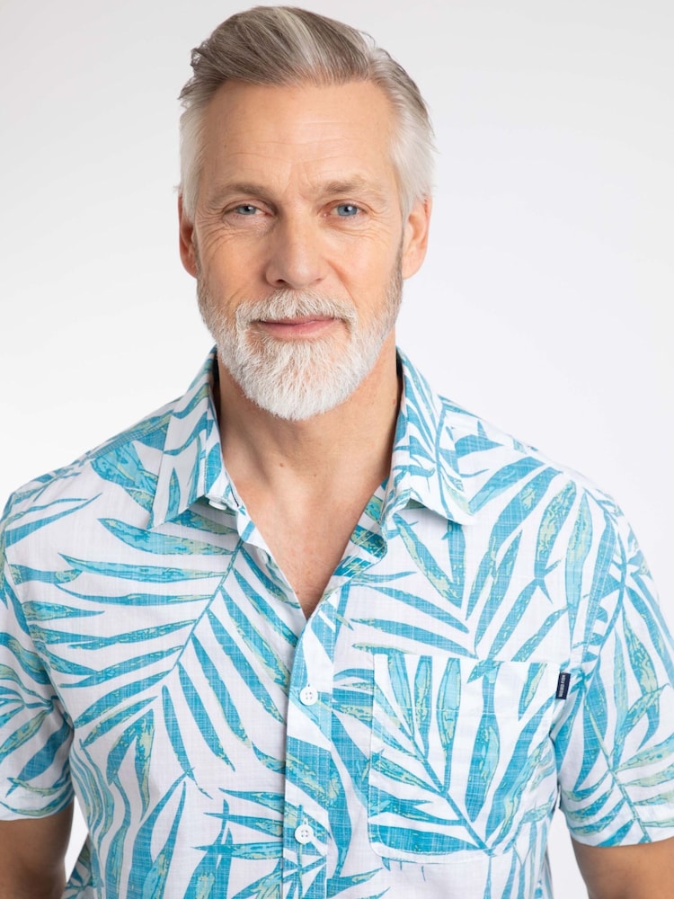 ホワイト - Weird Fish Faraway 半袖プリントシャツ - 画像 1 / 6