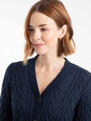 Weird Fish Blue Constance Cable Knit Cardigan - Image 5 of 9