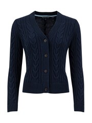 Weird Fish Blue Constance Cable Knit Cardigan - Image 8 of 9